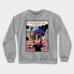 Comic Woman Exercises Crewneck Sweatshirt